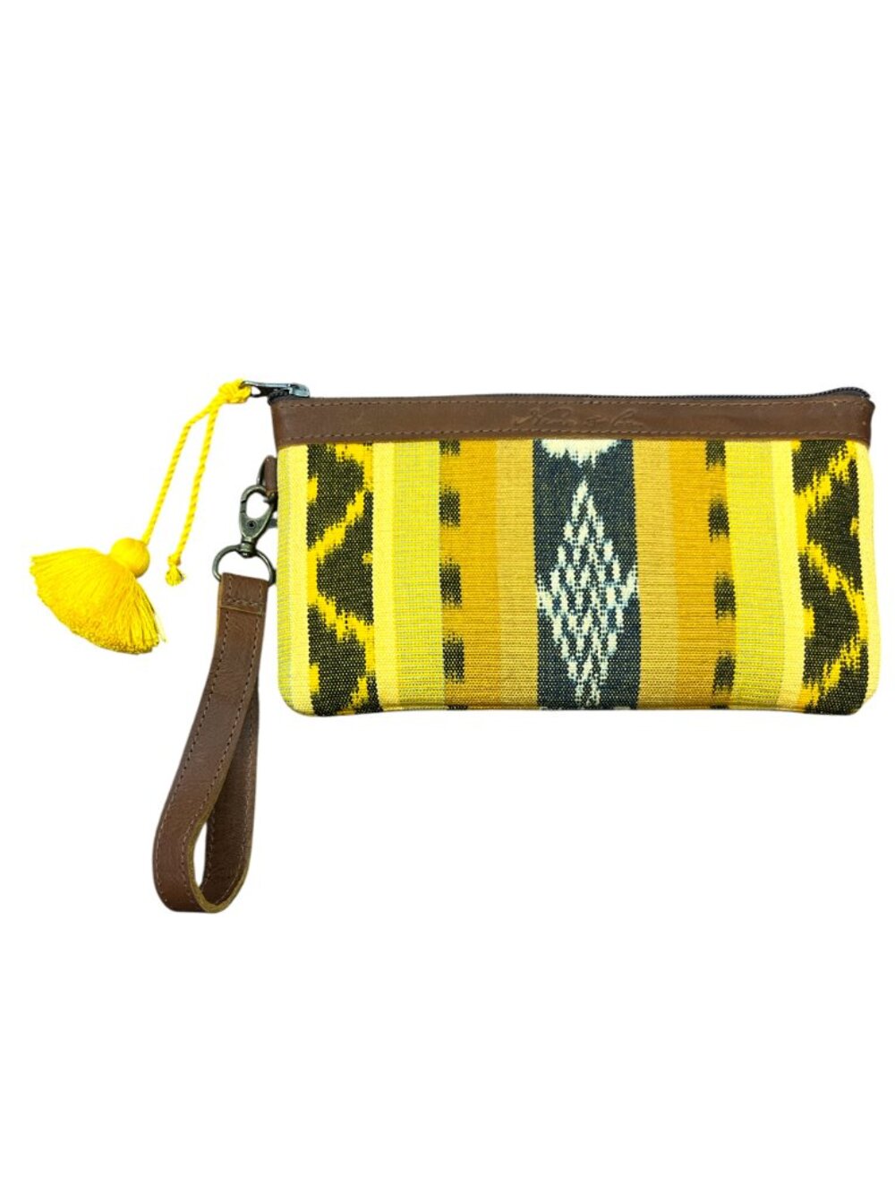 Nena & Co Wristlet Clutch South Western Yellow / Black Pre-Loved